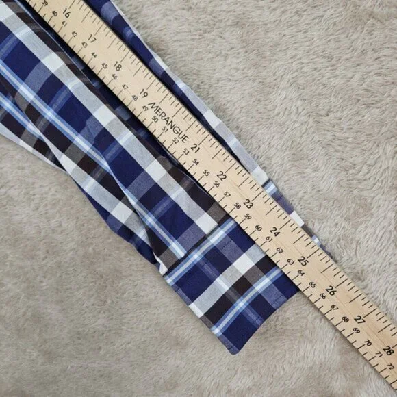 Paul and Shark Yachting Made In Italy Dress Shirt Mens Size 38 Long Sleeve Plaid - Picture 5 of 10